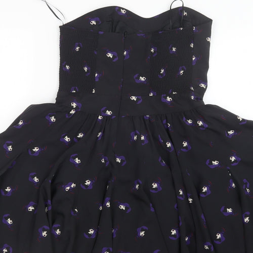 Oasis Womens Black Geometric  Mini  Size 10