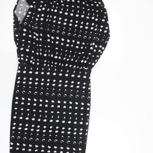NEXT Womens Black Polka Dot  Pencil Dress  Size 8