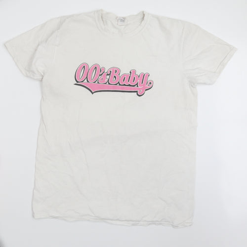 Gildan Womens White   Basic T-Shirt Size L
