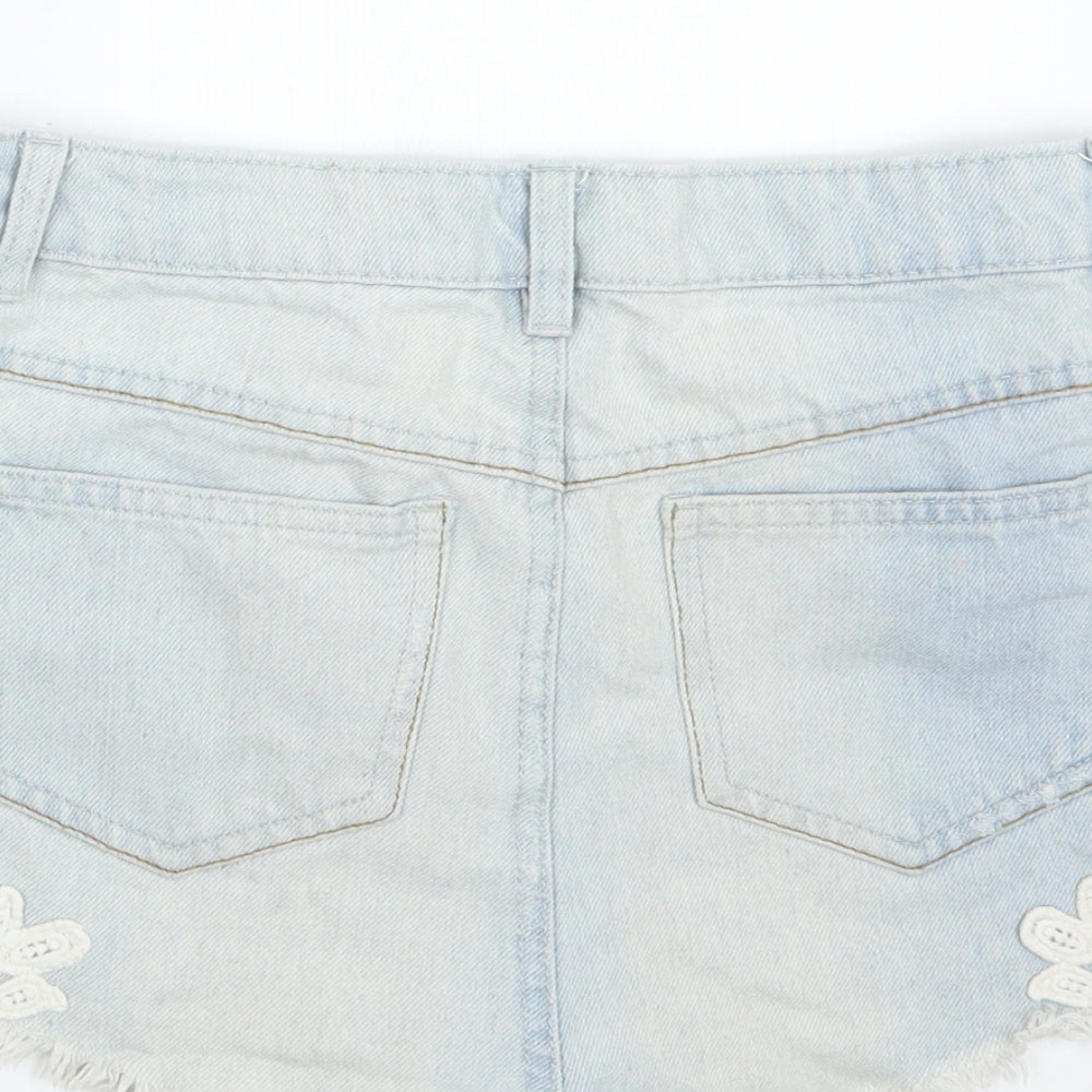 Denim Co. Womens Blue  Denim Hot Pants Shorts Size 8