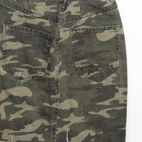 New Look Girls Green Camouflage Denim Straight & Pencil Skirt Size 13 Years