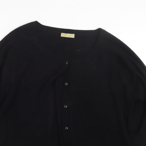 TU Womens Black  Knit Cardigan Jumper Size 16