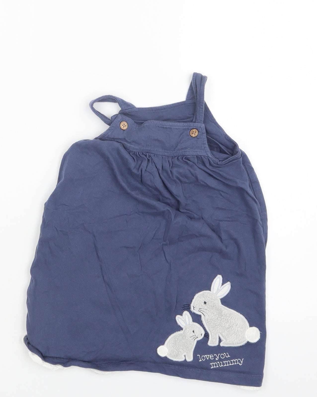 Nutmeg Girls Blue   Pinafore/Dungaree Dress  Size 2-3 Years
