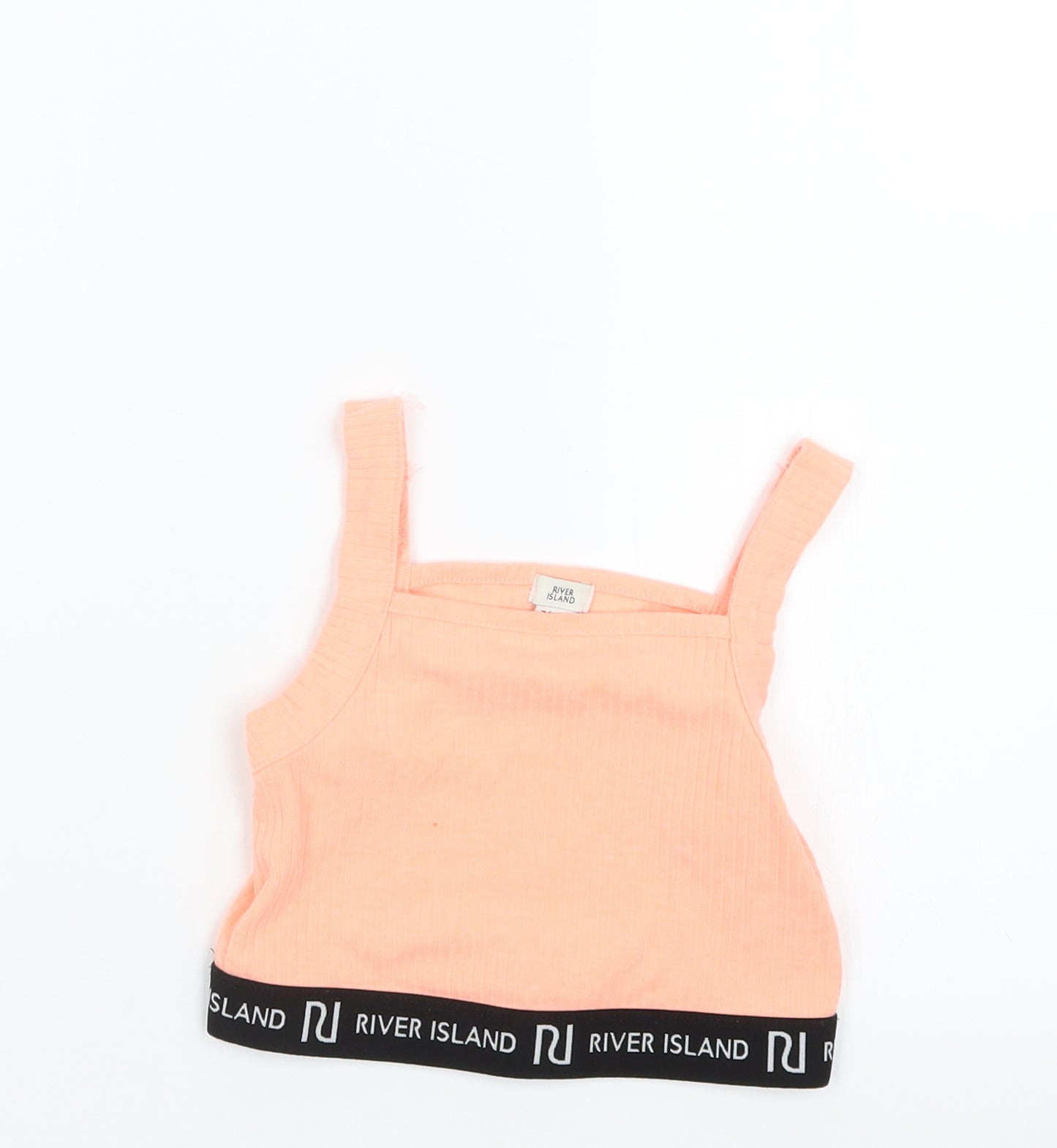 River Island Girls Orange   Cropped T-Shirt Size 7-8 Years