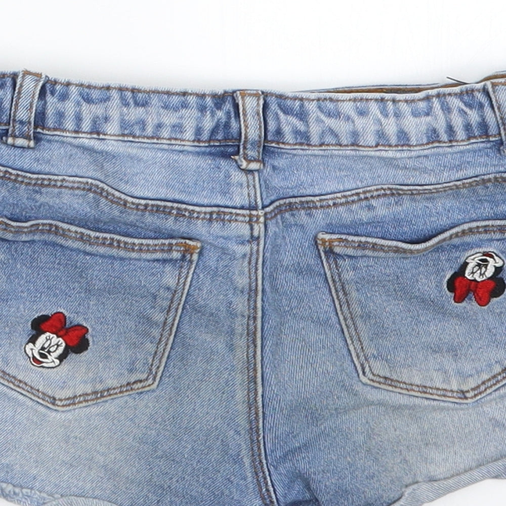 Primark Girls Blue  Denim Boyfriend Shorts Size 6-7 Years - Minnie Mouse