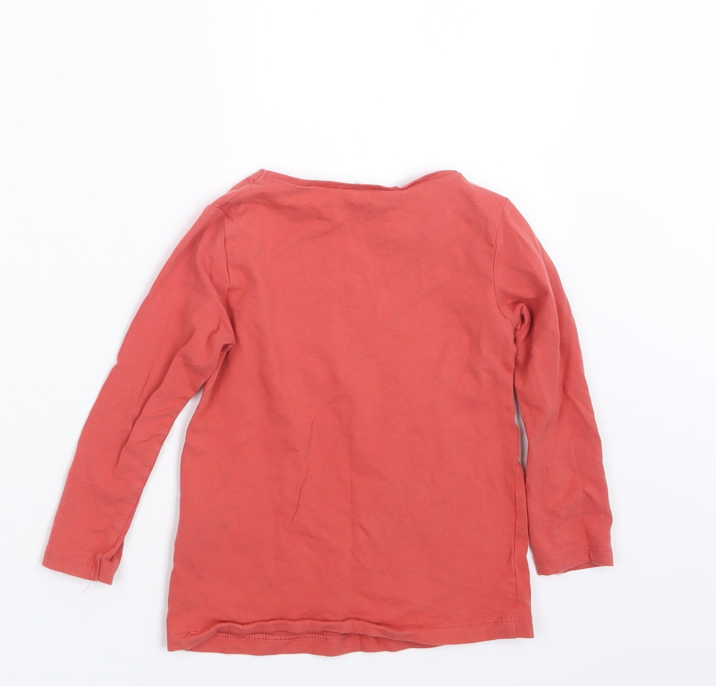 H&M Girls Orange   Basic T-Shirt Size 2-3 Years  - Christmas