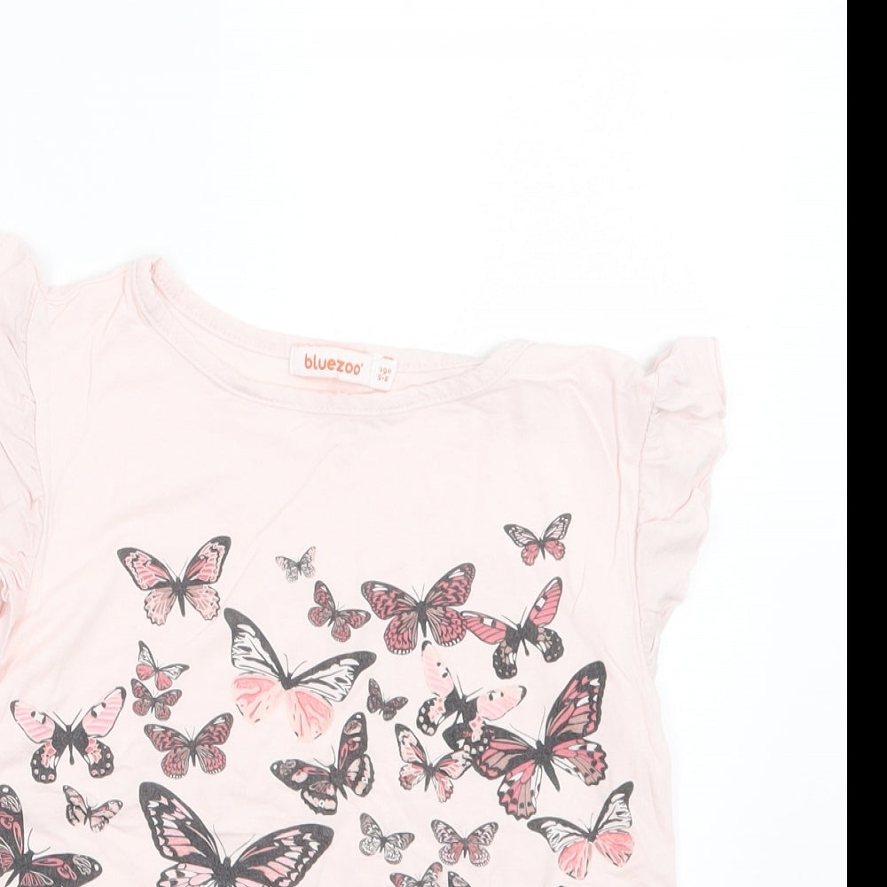 Blue Zoo Girls Pink Geometric  Basic T-Shirt Size 5-6 Years