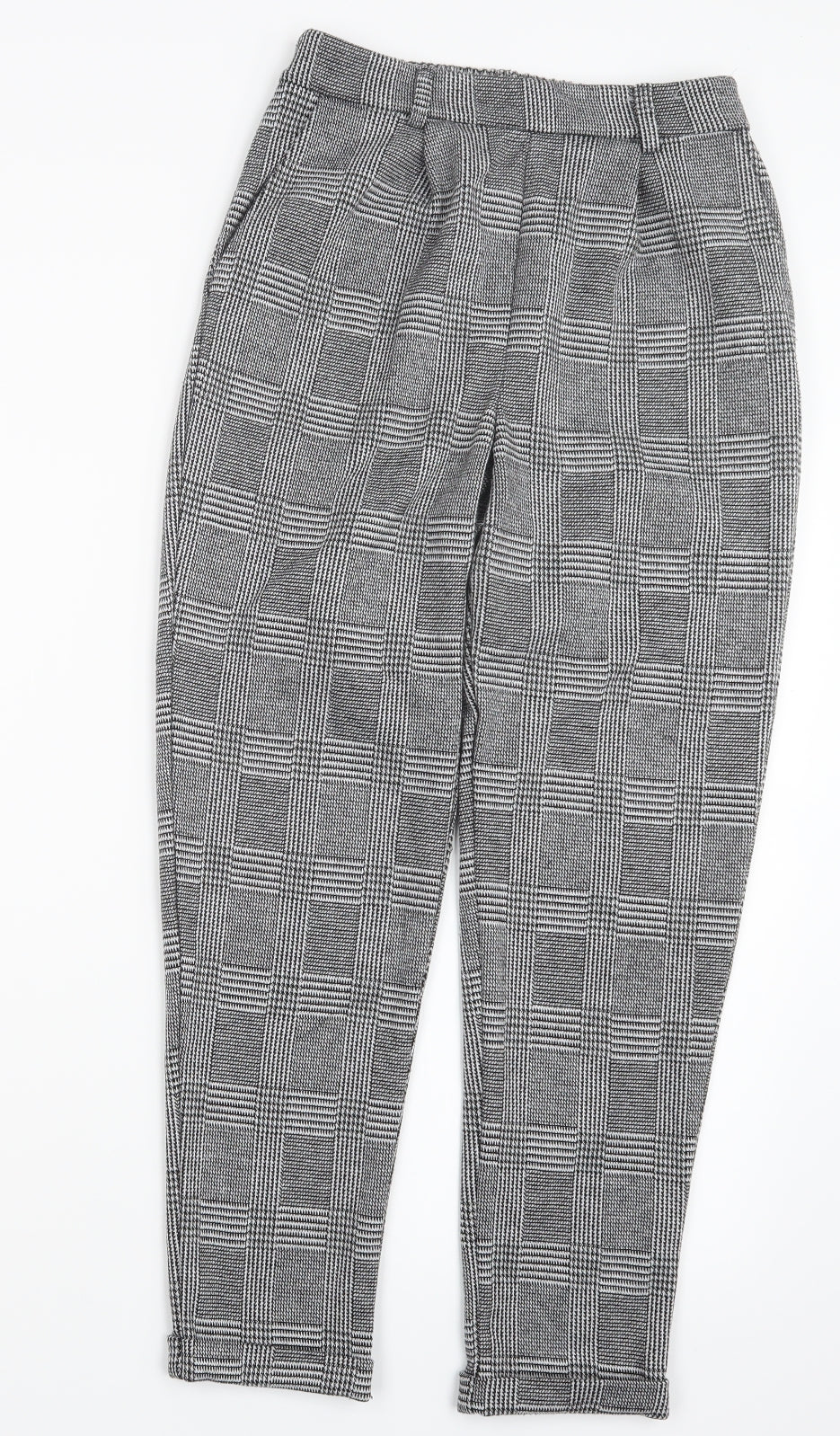 F&F Womens Black Houndstooth  Trousers  Size 6 L25 in