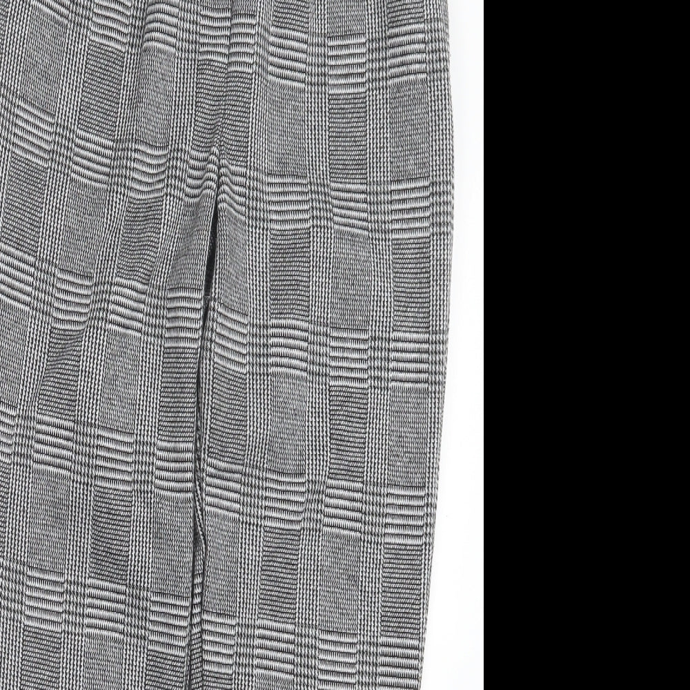 F&F Womens Black Houndstooth  Trousers  Size 6 L25 in