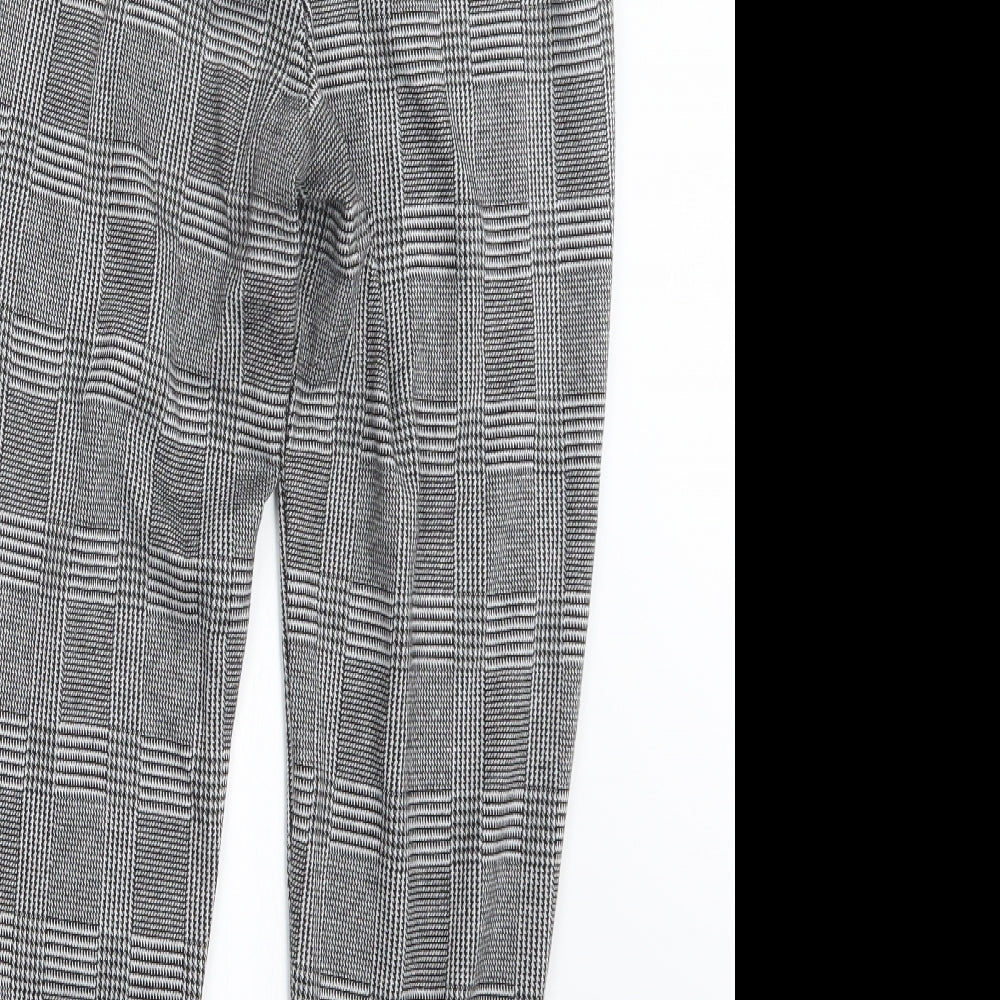 F&F Womens Black Houndstooth  Trousers  Size 6 L25 in