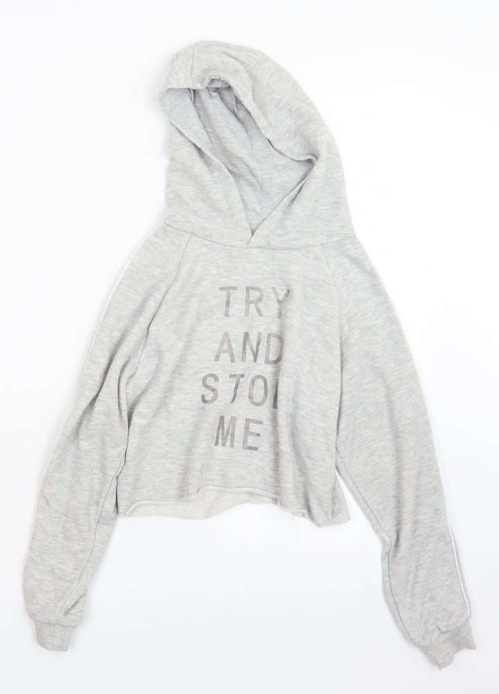 Active Girls Grey Pullover Hoodie Size 11-12 Years