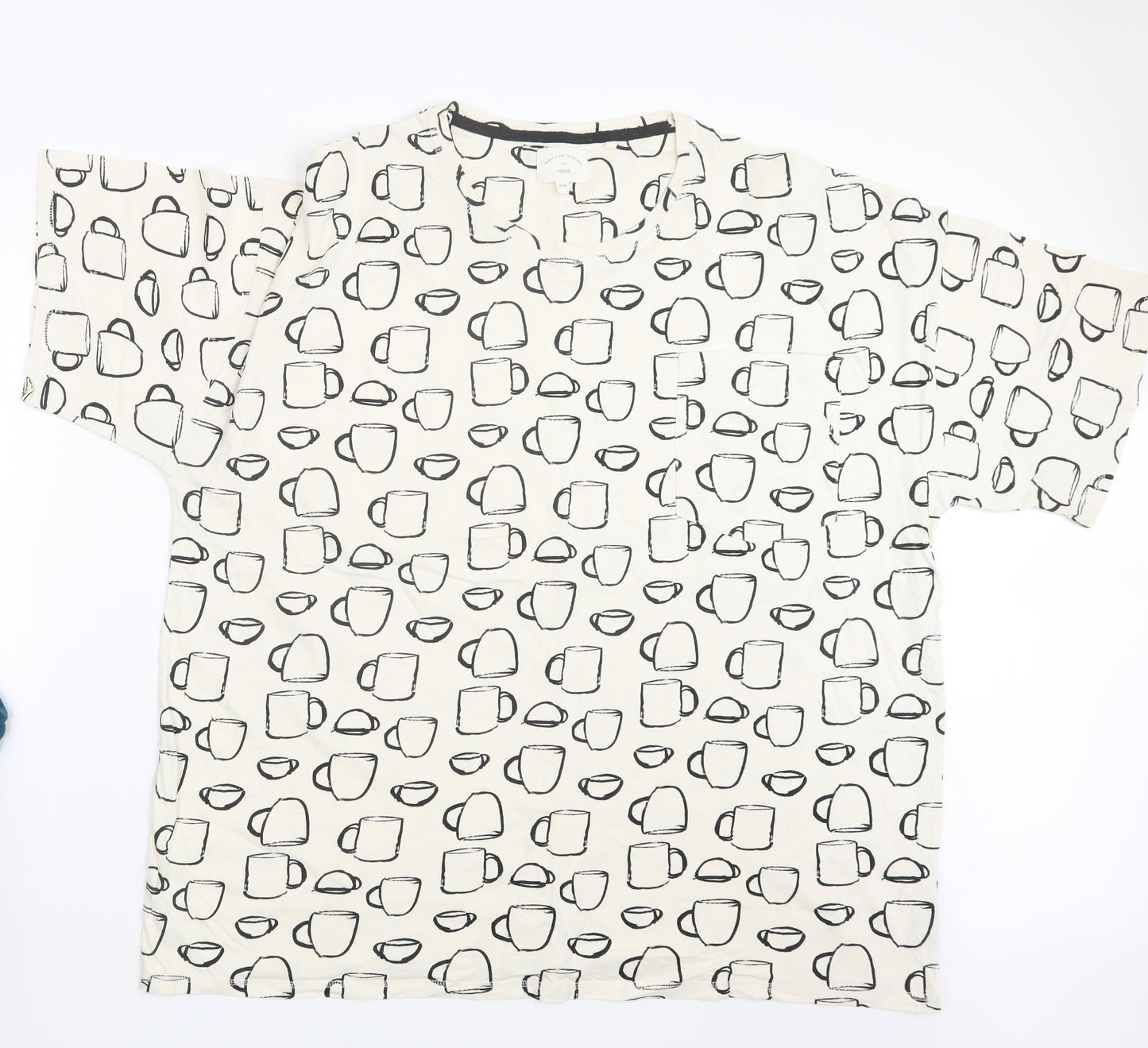 NEXT Womens Ivory Geometric  Top Pyjama Top Size XL