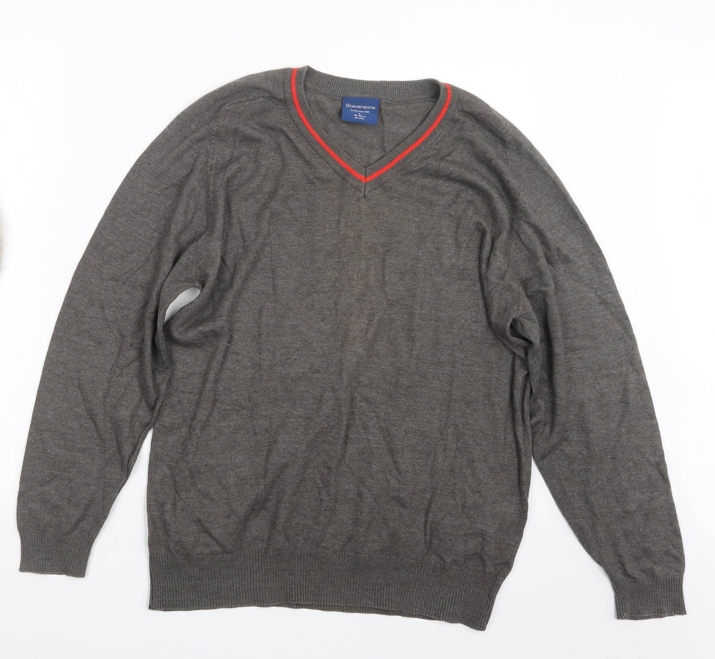 Stevensons Mens Brown  Knit Pullover Jumper Size L