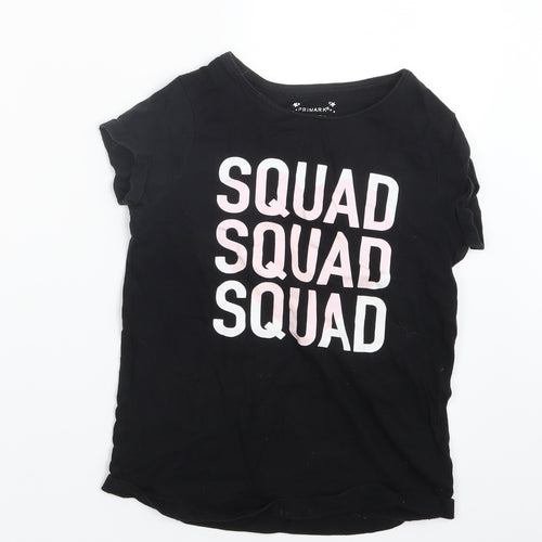Primark Girls Black   Basic T-Shirt Size 10-11 Years