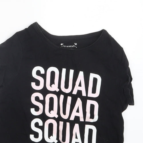 Primark Girls Black   Basic T-Shirt Size 10-11 Years