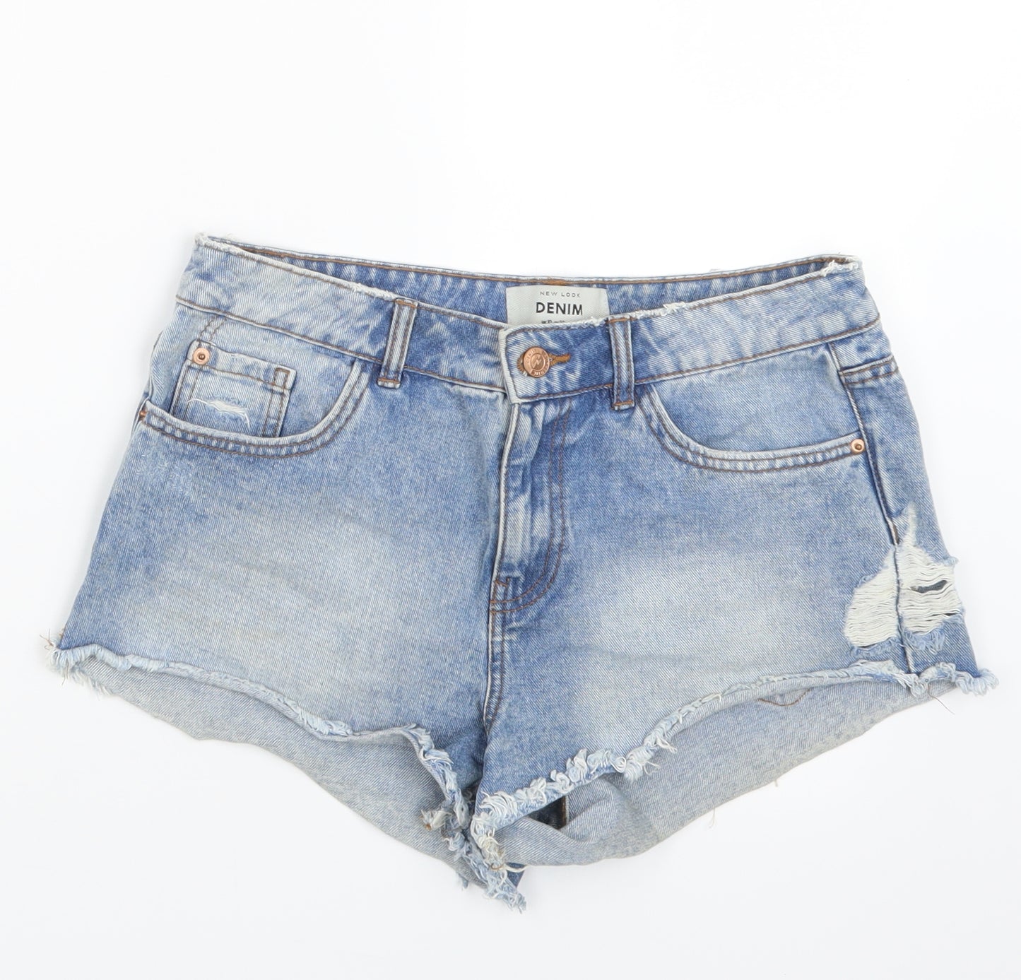 New Look Womens Blue  Denim Hot Pants Shorts Size 10