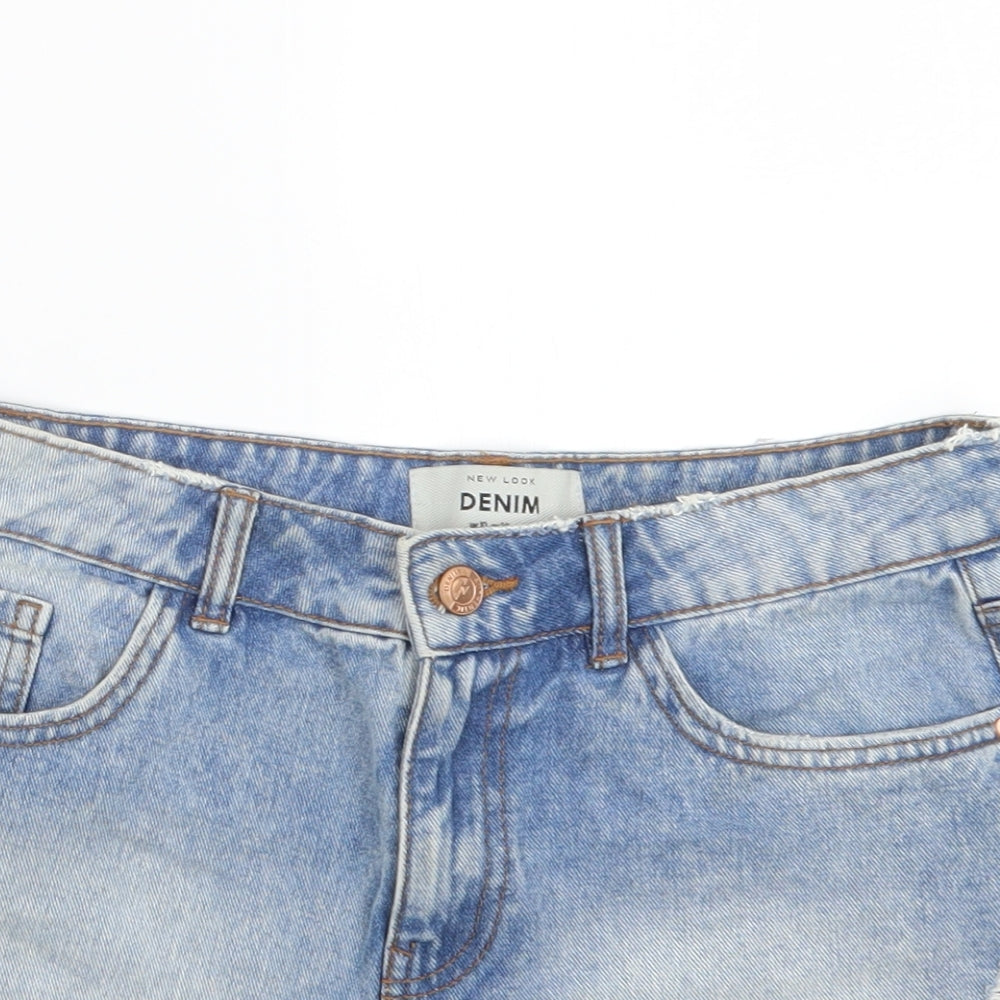 New Look Womens Blue  Denim Hot Pants Shorts Size 10