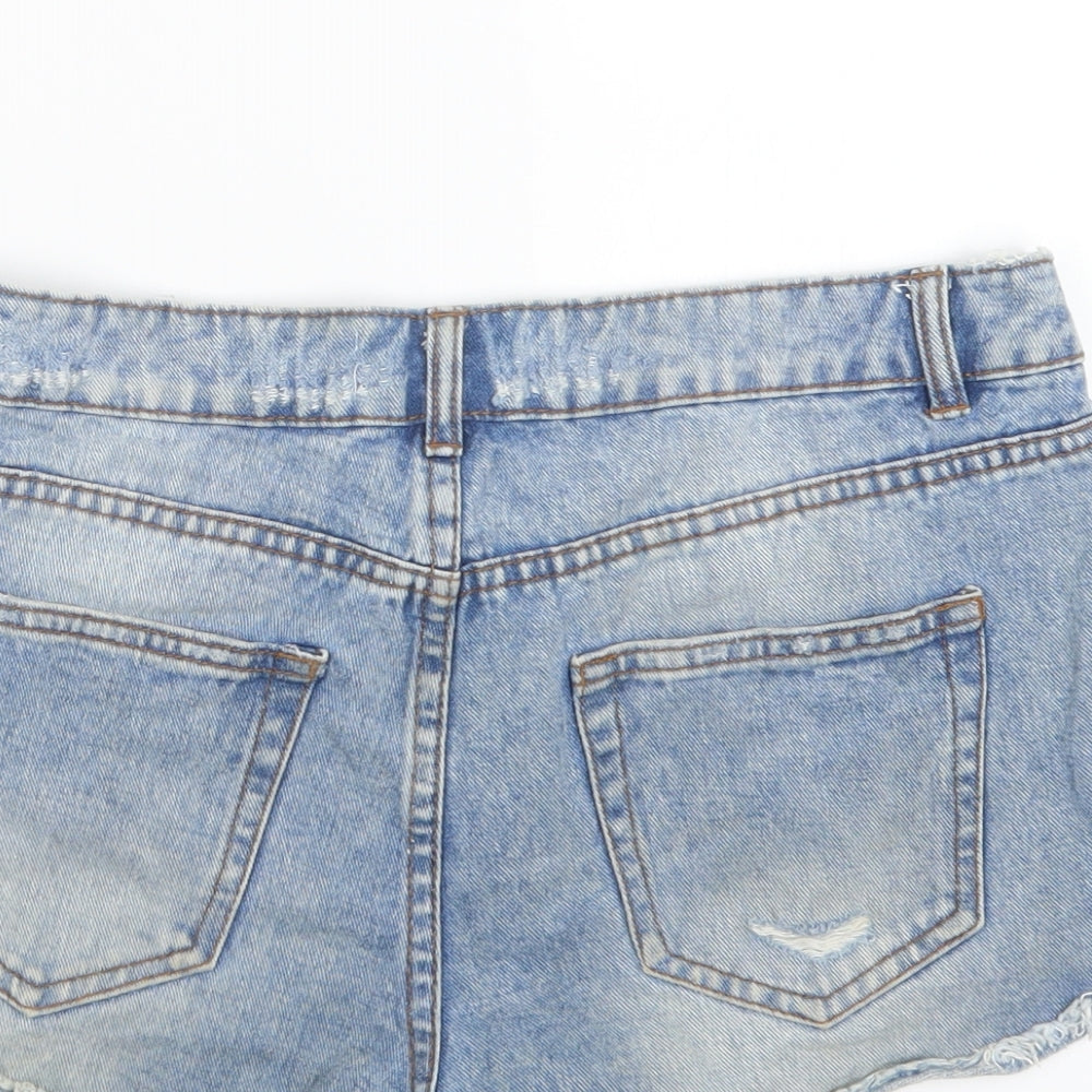 New Look Womens Blue  Denim Hot Pants Shorts Size 10