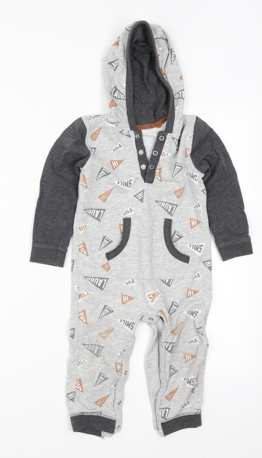TU Boys Grey Solid  Cami One Piece Size 18-24 Months  - Hi Smile Laugh