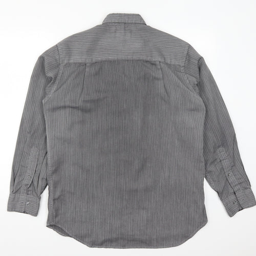 C&A Mens Grey Striped   Button-Up Size S