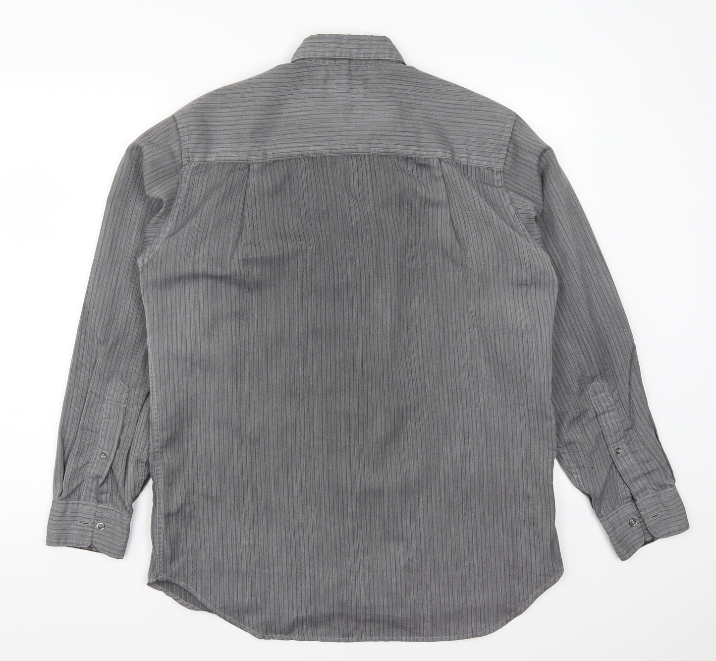 C&A Mens Grey Striped   Button-Up Size S
