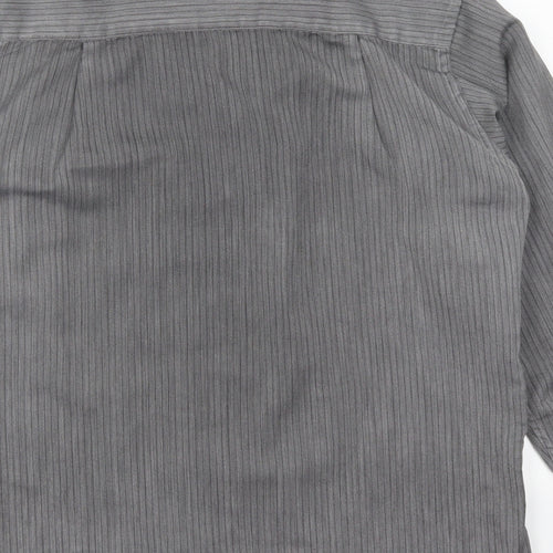 C&A Mens Grey Striped   Button-Up Size S