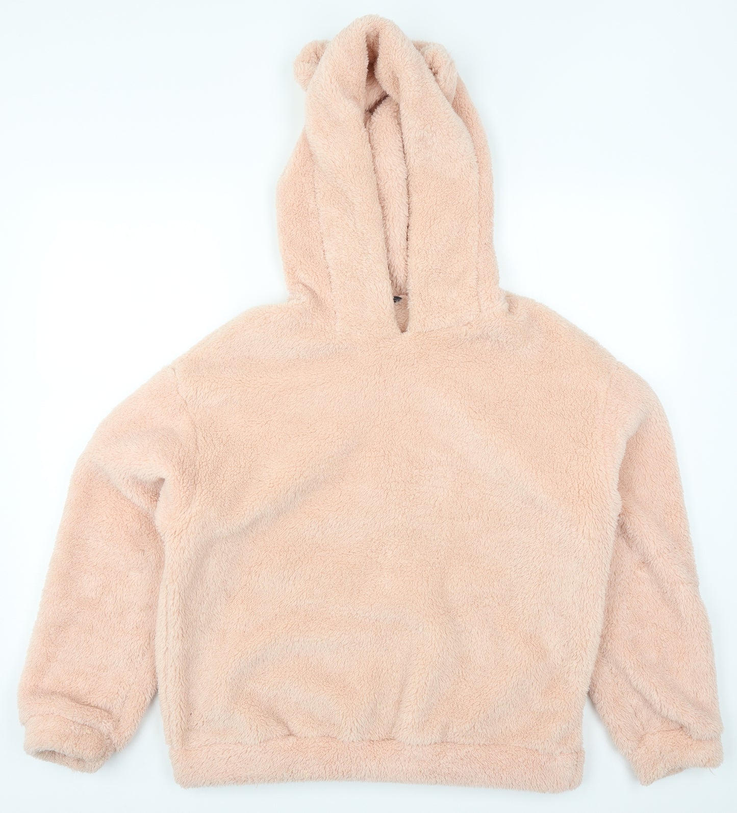 SheIn Womens Pink Solid  Top Pyjama Top Size L  - Ears on Hood