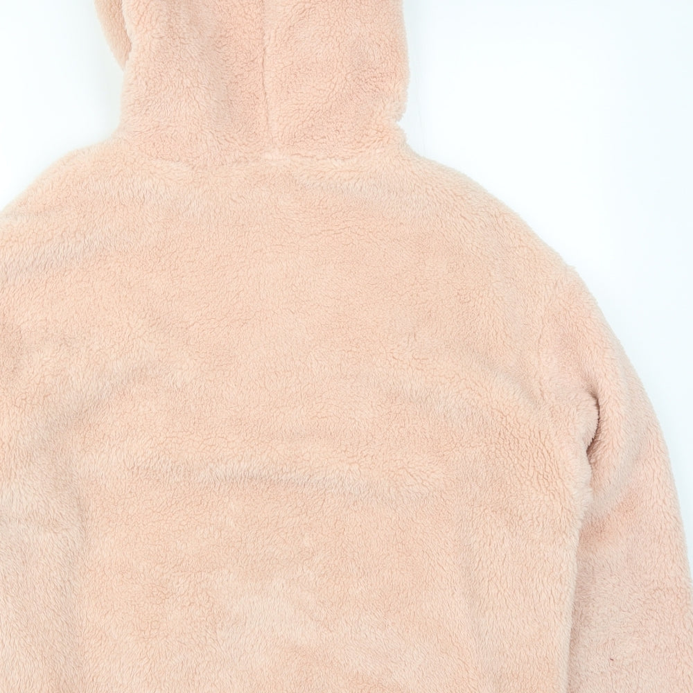 SheIn Womens Pink Solid  Top Pyjama Top Size L  - Ears on Hood
