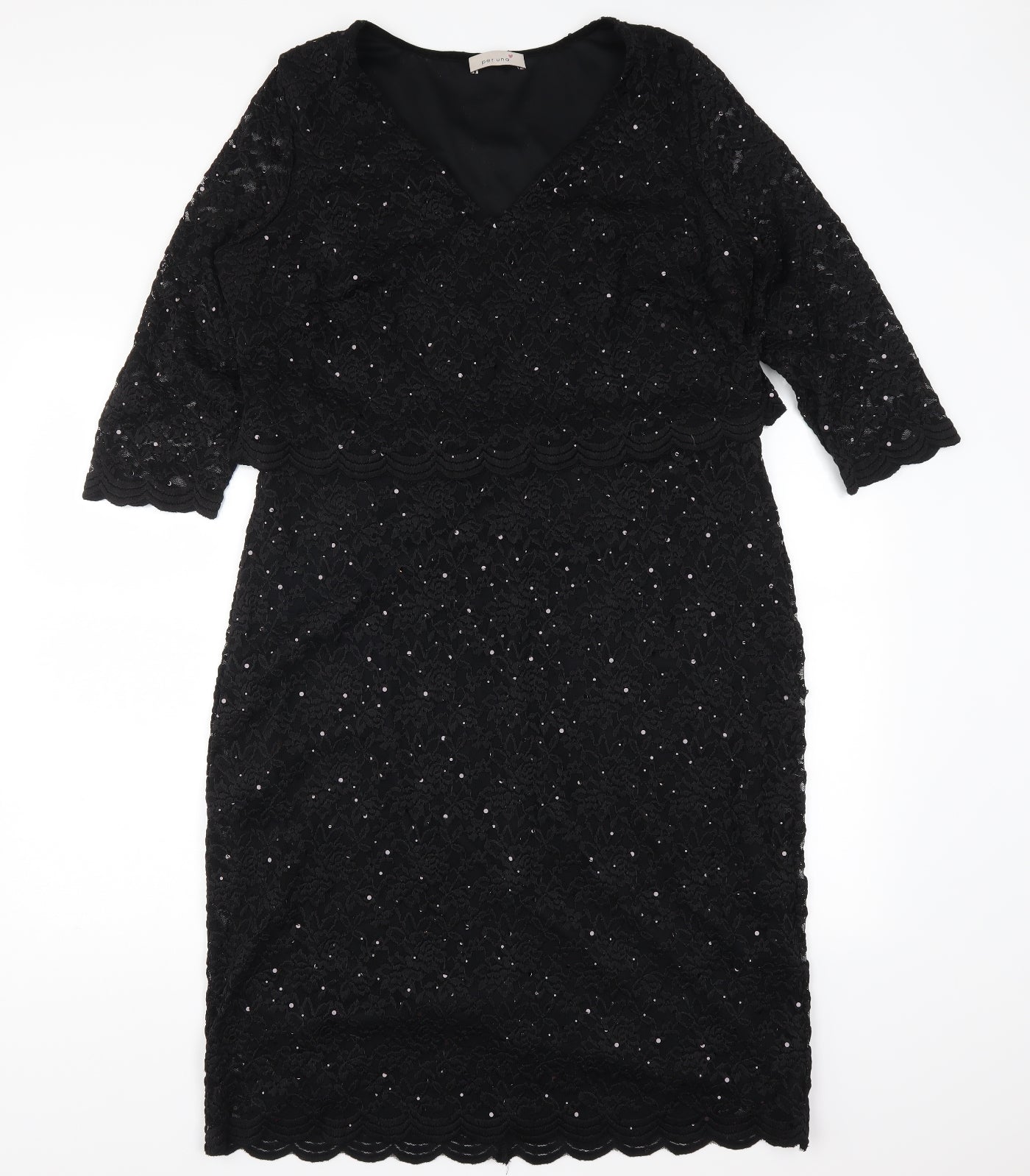 Marks and Spencer Womens Black  Lace Pencil Dress  Size 20
