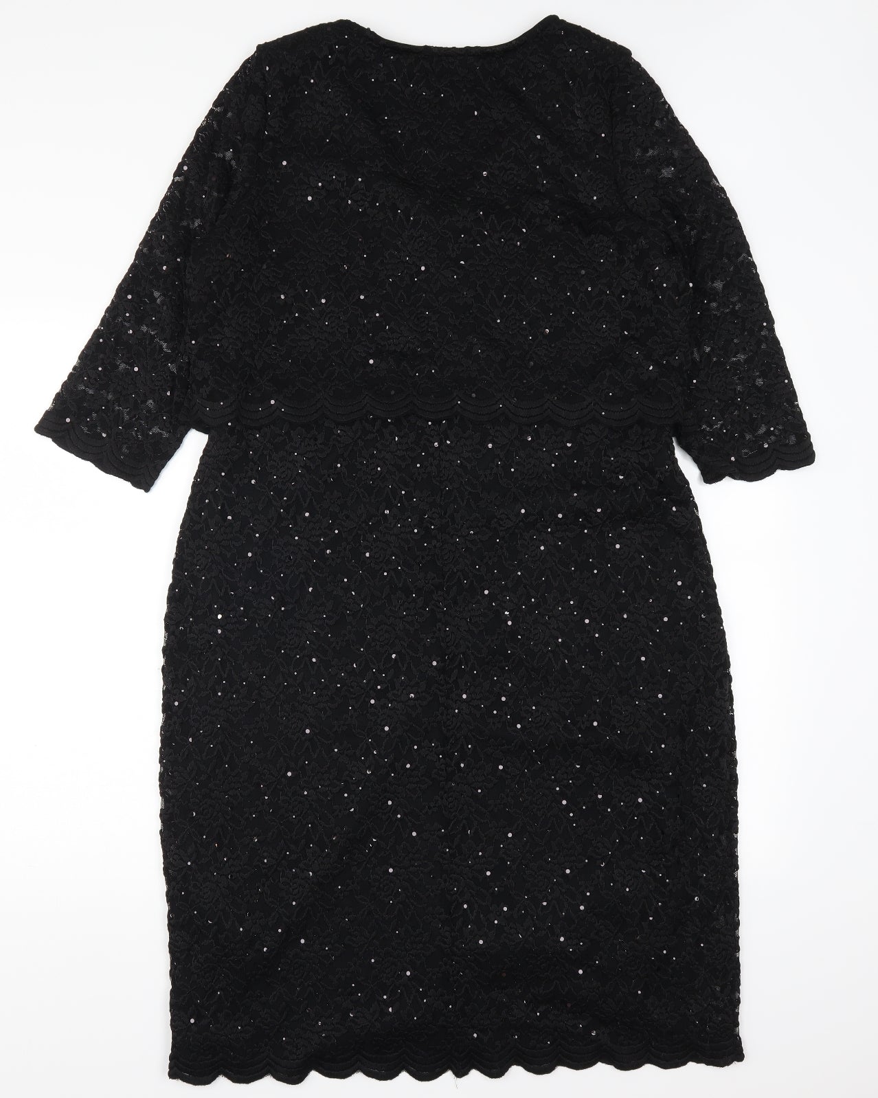 Marks and Spencer Womens Black  Lace Pencil Dress  Size 20