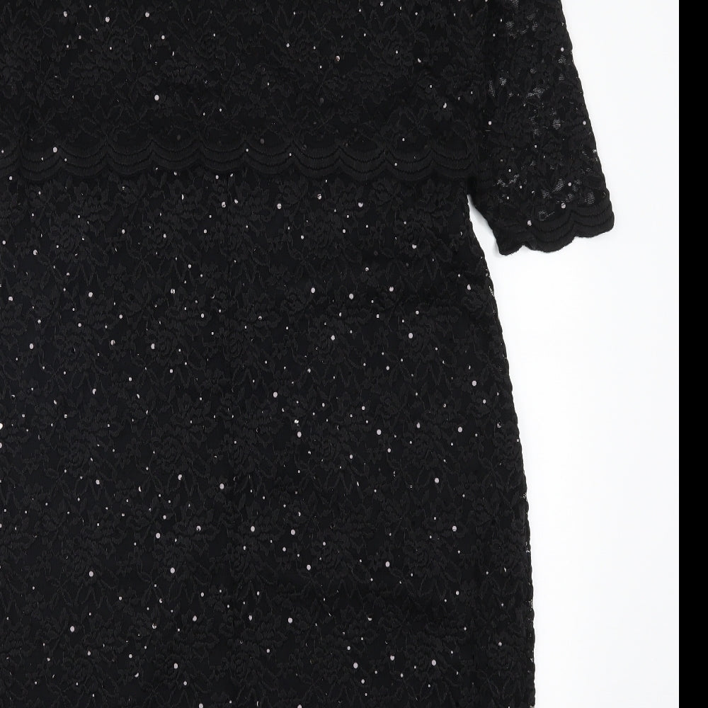 Marks and Spencer Womens Black  Lace Pencil Dress  Size 20