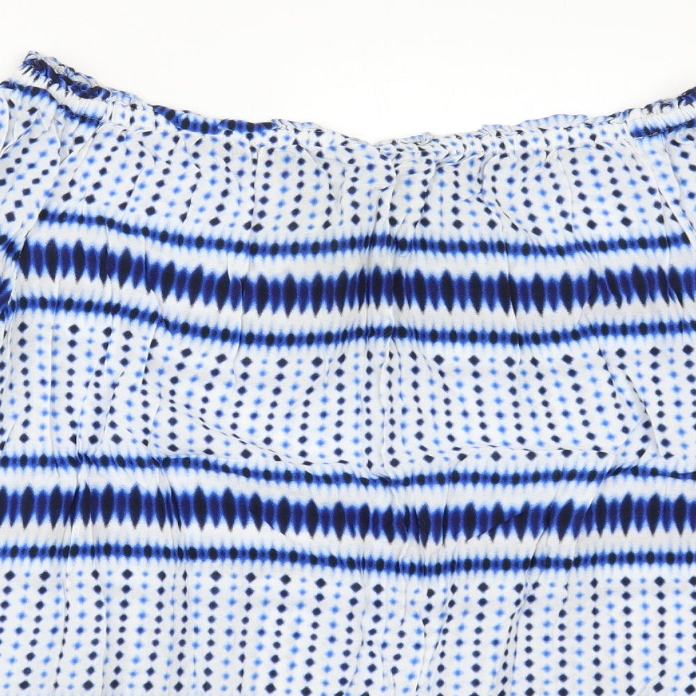 NEXT Womens Blue Geometric  Basic T-Shirt Size 16