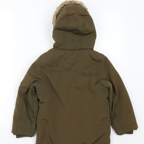 George Boys Green   Parka Coat Size 5-6 Years