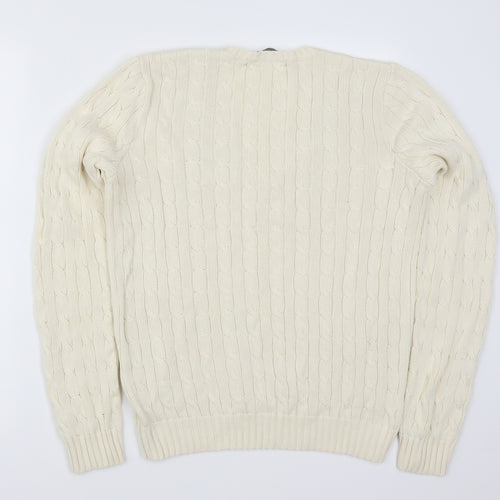 Ralph Lauren Mens Ivory  Knit Pullover Jumper Size L  - Cream Colour