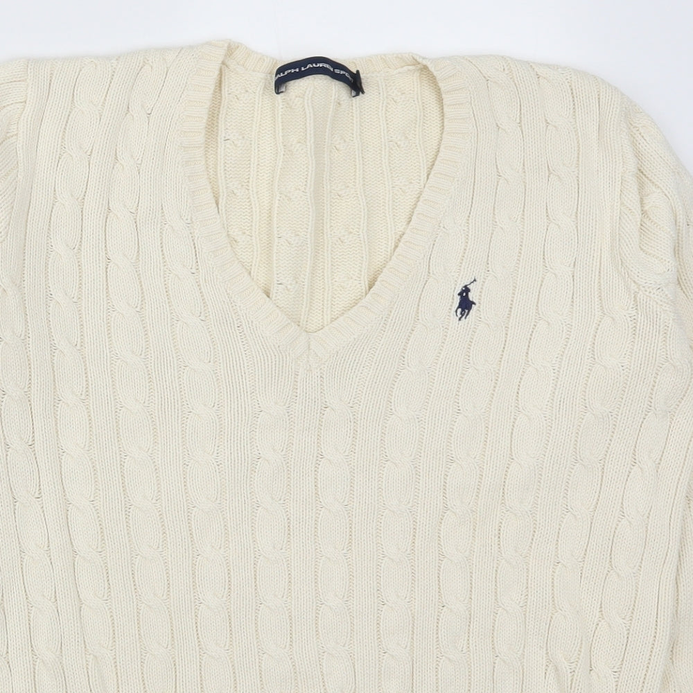 Ralph Lauren Mens Ivory  Knit Pullover Jumper Size L  - Cream Colour