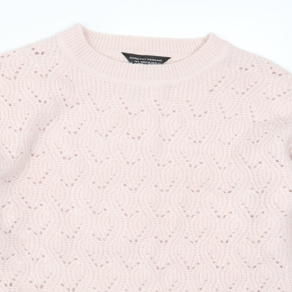 Dorothy Perkins Womens Pink  Knit Pullover Jumper Size 10