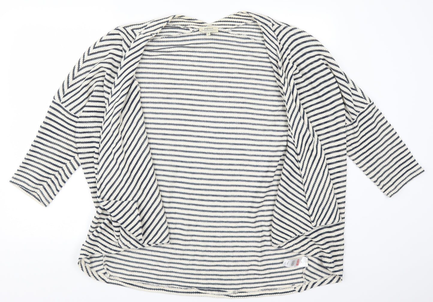 Papaya Womens Blue Striped  Cardigan Jumper Size 14