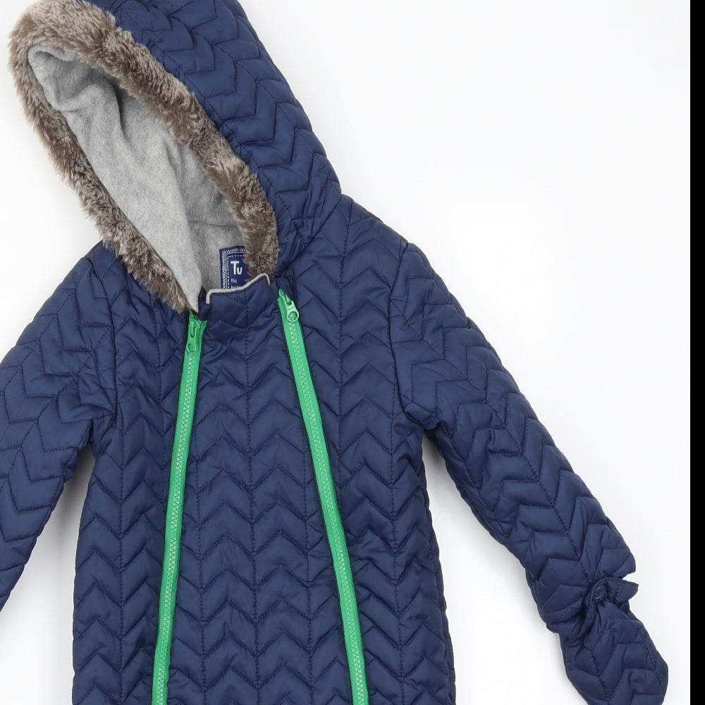 TU Baby Beige   Quilted Coat Size 18-24 Months