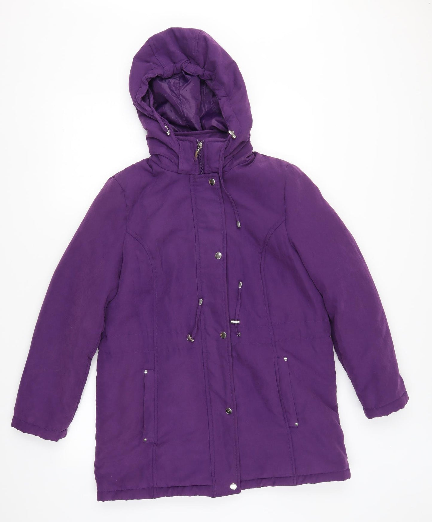 Preworn Womens Purple   Quilted Coat Size 14