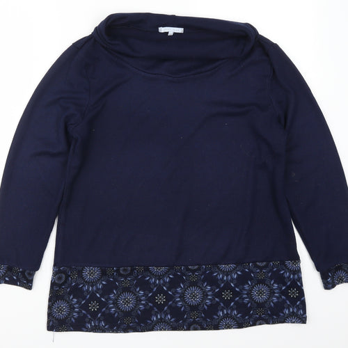 Lakeland Womens Blue Geometric  Pullover Jumper Size M
