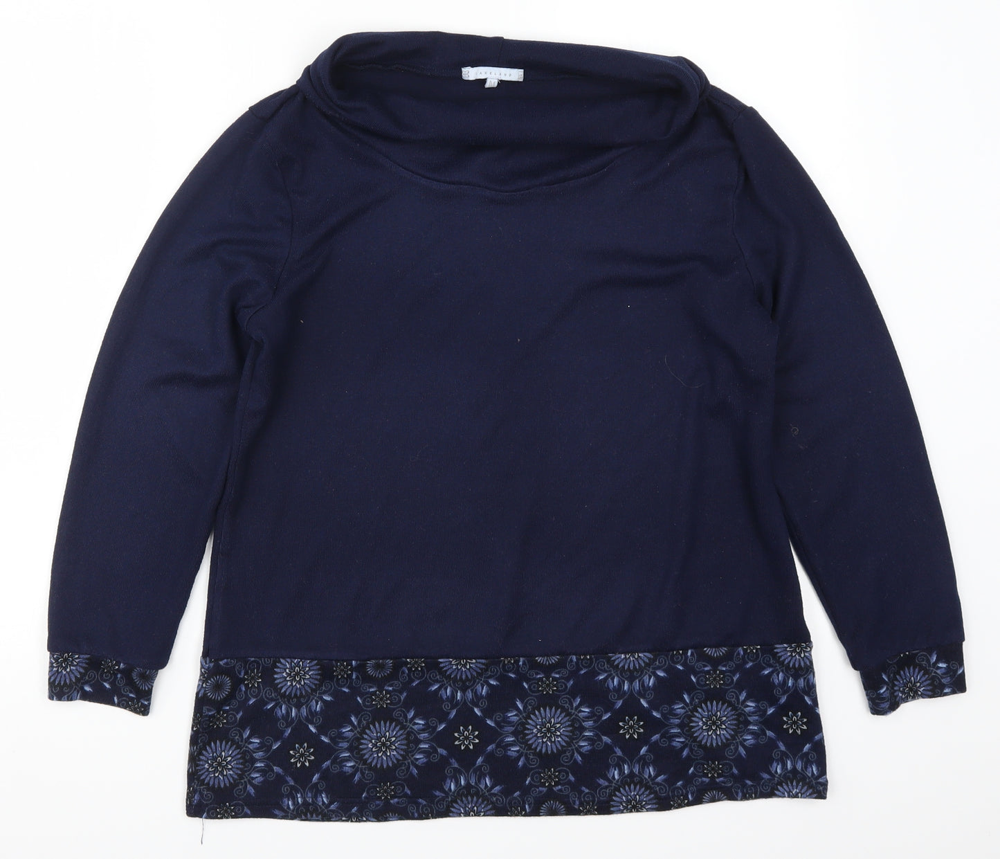 Lakeland Womens Blue Geometric  Pullover Jumper Size M