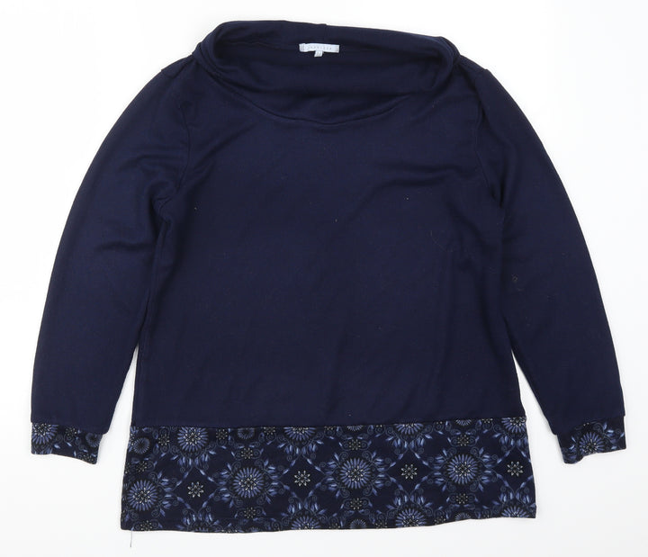 Lakeland Womens Blue Geometric Pullover Jumper Size M