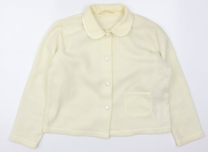 EWM Womens Ivory Fleece Jacket Size 14