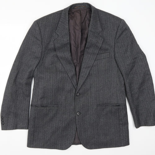 David Kerr Mens Green Herringbone  Jacket Suit Jacket Size 42