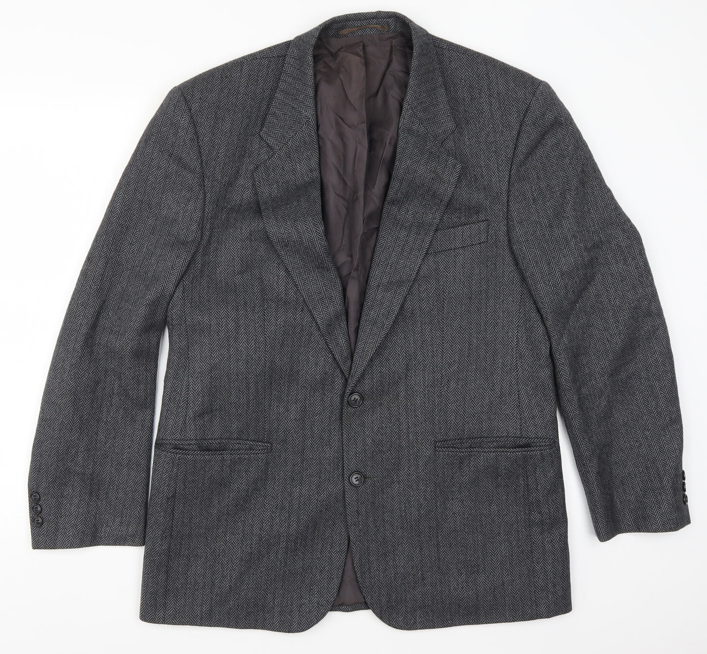 David Kerr Mens Green Herringbone  Jacket Suit Jacket Size 42