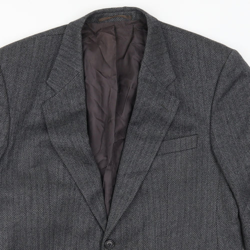 David Kerr Mens Green Herringbone  Jacket Suit Jacket Size 42