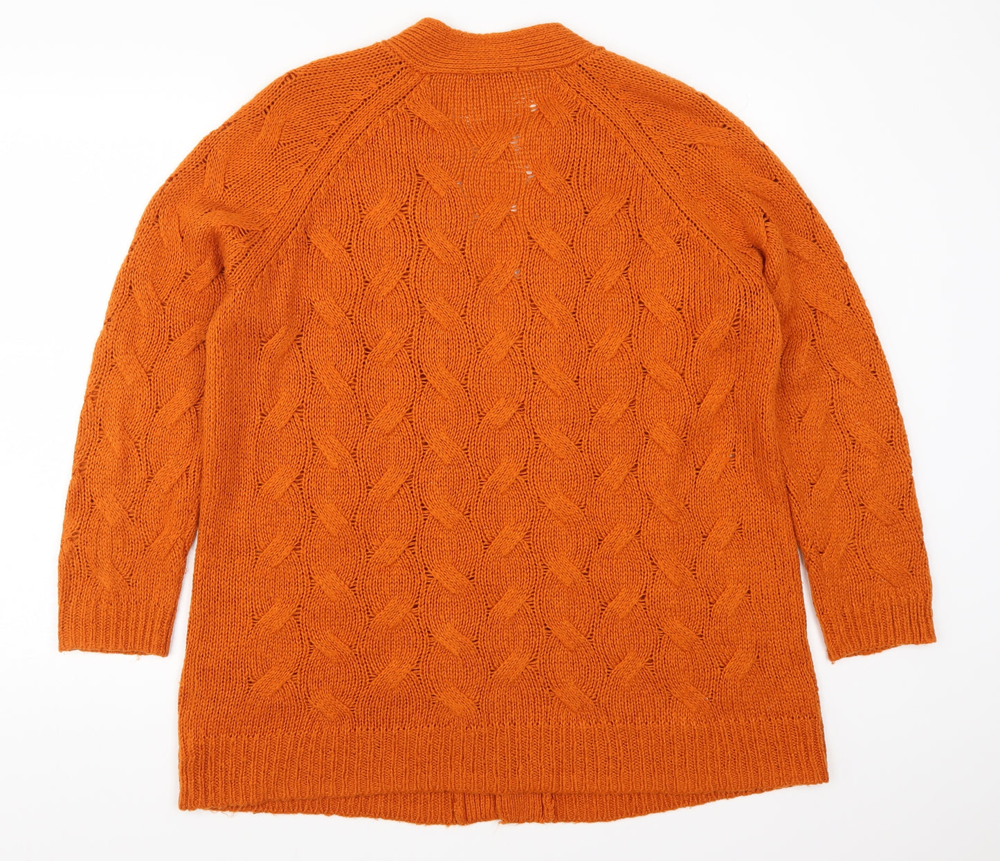 TU Womens Orange  Knit Cardigan Jumper Size 14