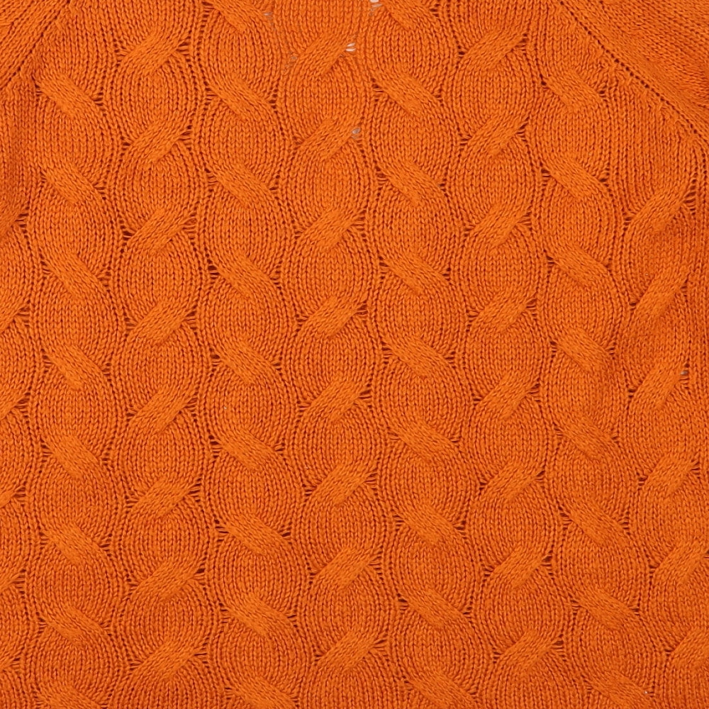 TU Womens Orange  Knit Cardigan Jumper Size 14