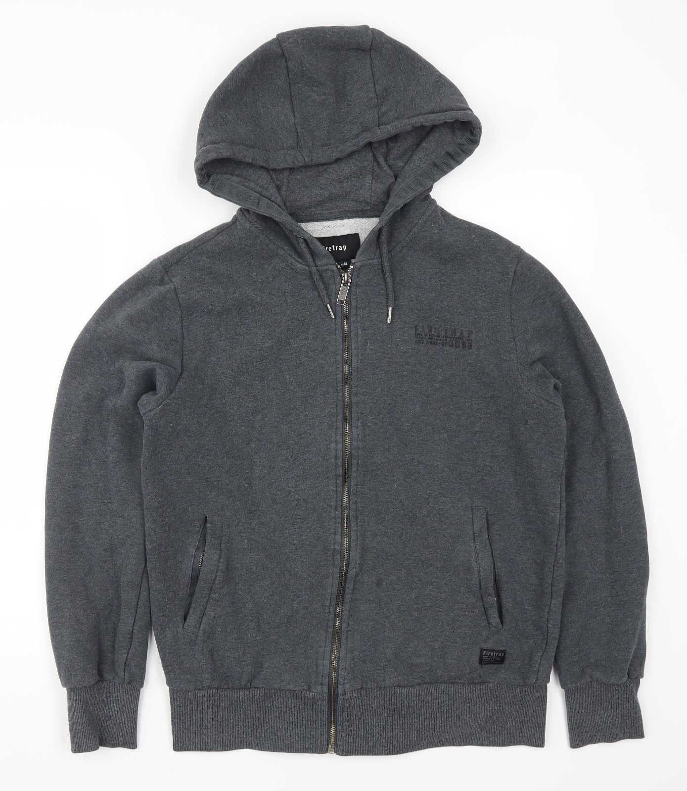 Firetrap Mens Grey   Full Zip Hoodie Size M