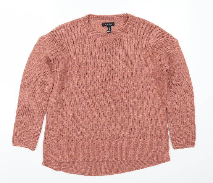 New Look Womens Pink Knit Pullover Jumper Size S